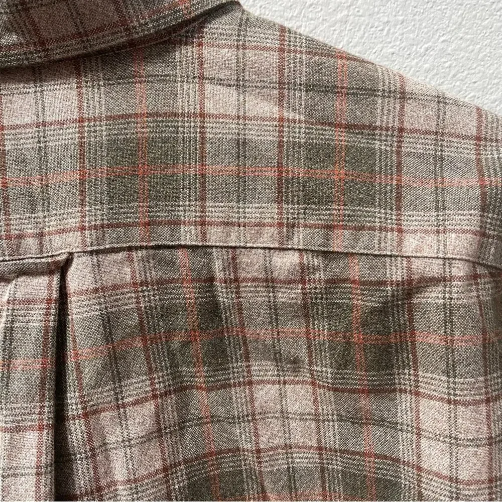 Faconnable 100% Cotton Long Sleeve Button Down Shirt in Brown Plaid, Men's Large - Picture 3 of 7